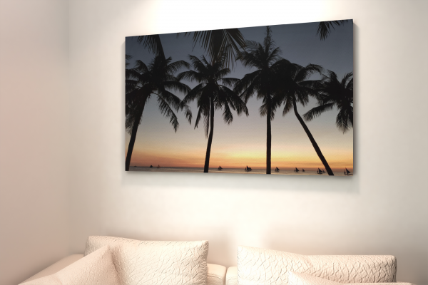 Palm Tree- Paradise- Sunset- Sunrise-Beautiful-Thailand-Travel-Canvas
